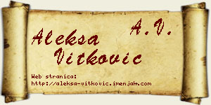 Aleksa Vitković vizit kartica